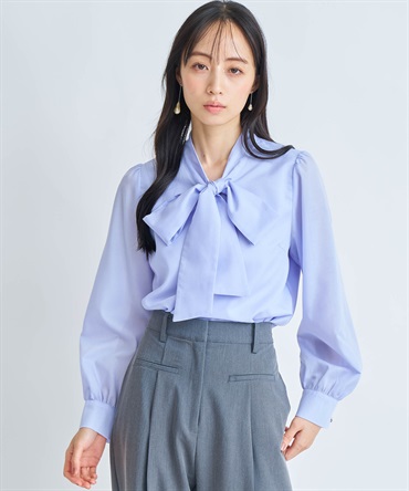 ビッグボウタイブラウス(72サックス-フリー)