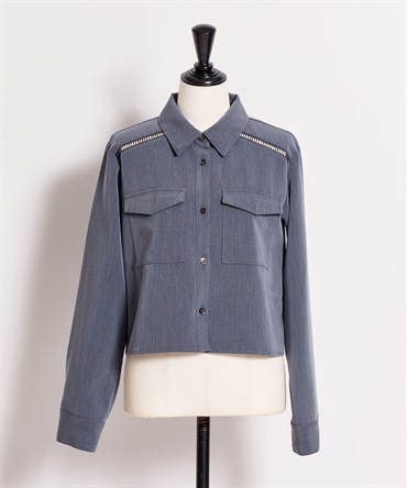 ビッグポケットクロップドシャツ(73インディゴ-フリー)