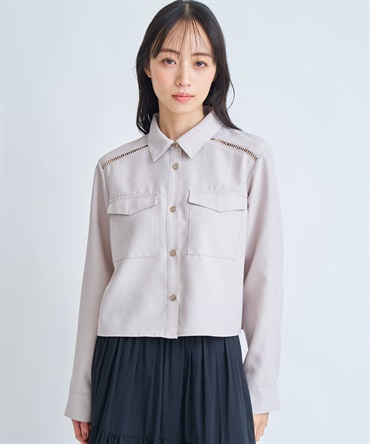 ビッグポケットクロップドシャツ