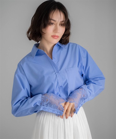 レースカフスシャツ(71ブルー-フリー)