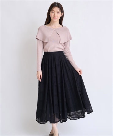 【予約】チェックレースイレヘムスカート(00ブラック-Ｓ-1月中旬ごろのお届け)