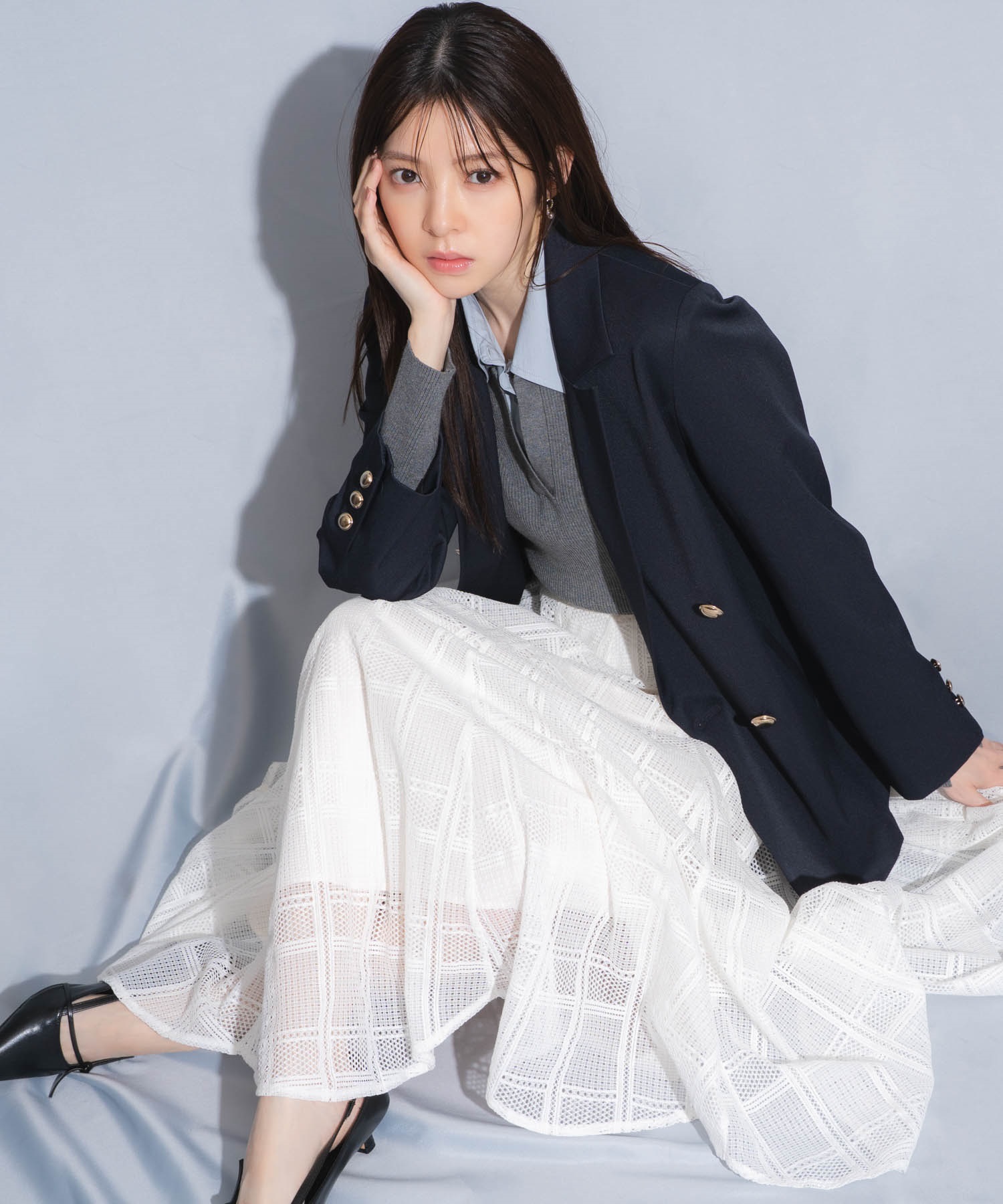 【予約】チェックレースイレヘムスカート