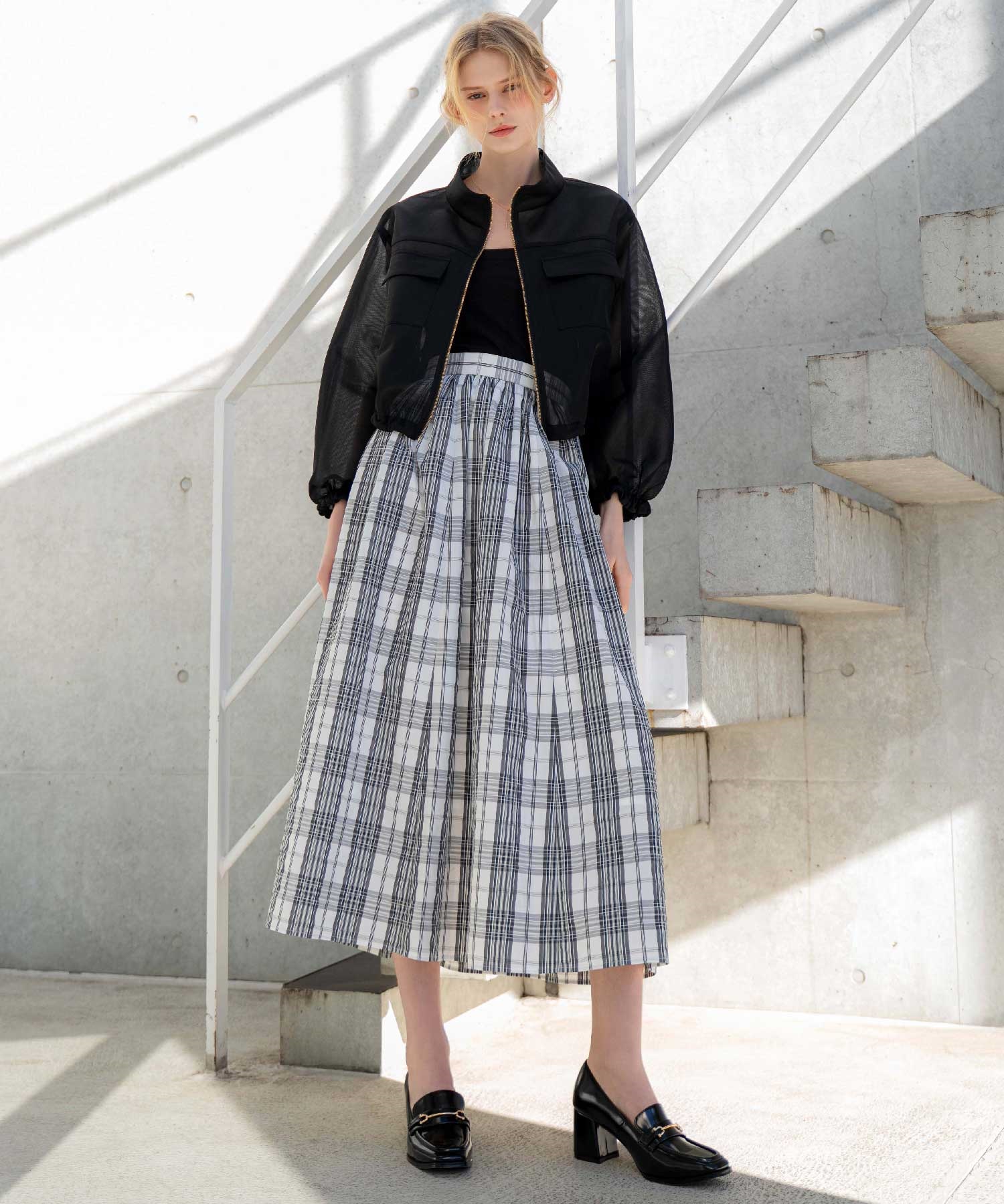 アソートギャザーフレアスカート(01オフホワイト-Ｓ)