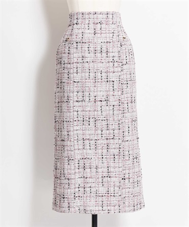 ツイードナロースカート(82ベージュ-Ｍ)