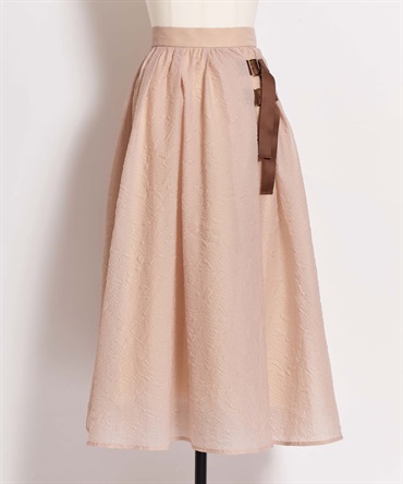 シアーエンボスフレアスカート(82ベージュ-Ｍ)