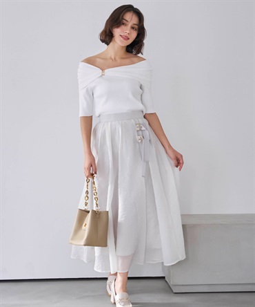 シアーエンボスフレアスカート