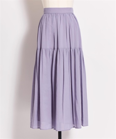 ボリュームシアーフレアスカート(71ブルー-Ｓ)