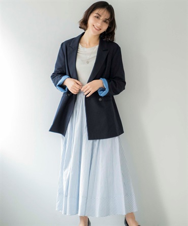 ストライプフレアスカート(01オフホワイト-Ｓ)