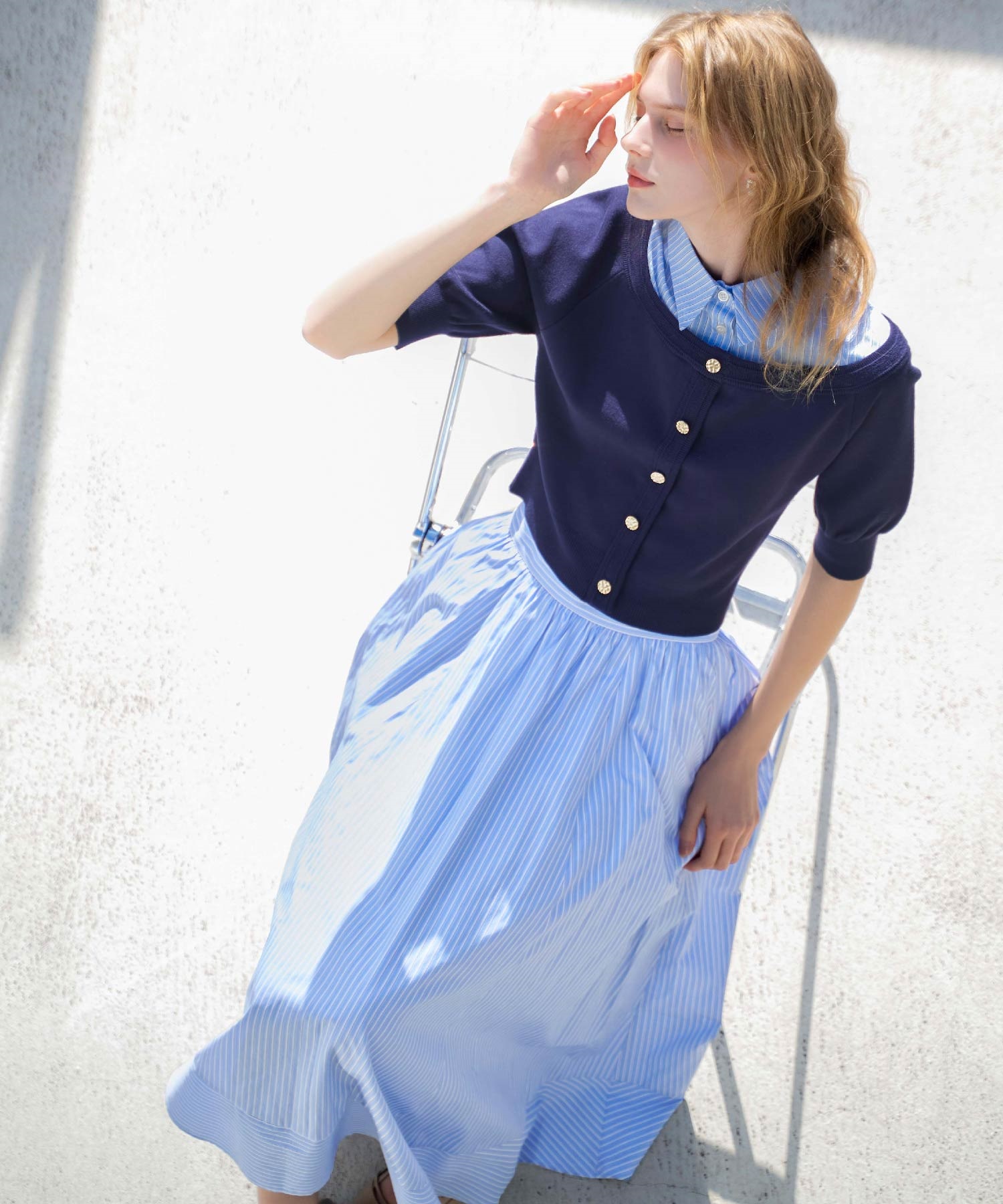 ストライプフレアスカート