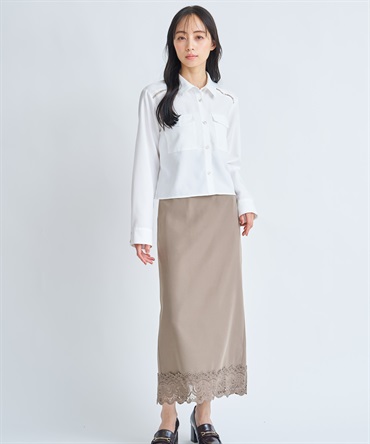 レーストリムスカート(85モカ-Ｍ)