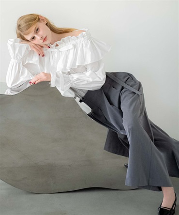 ウエストタックアシメデザインパンツ