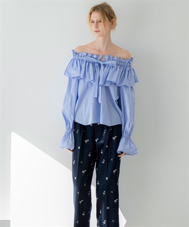 【Premium】フラワー刺繍パンツ