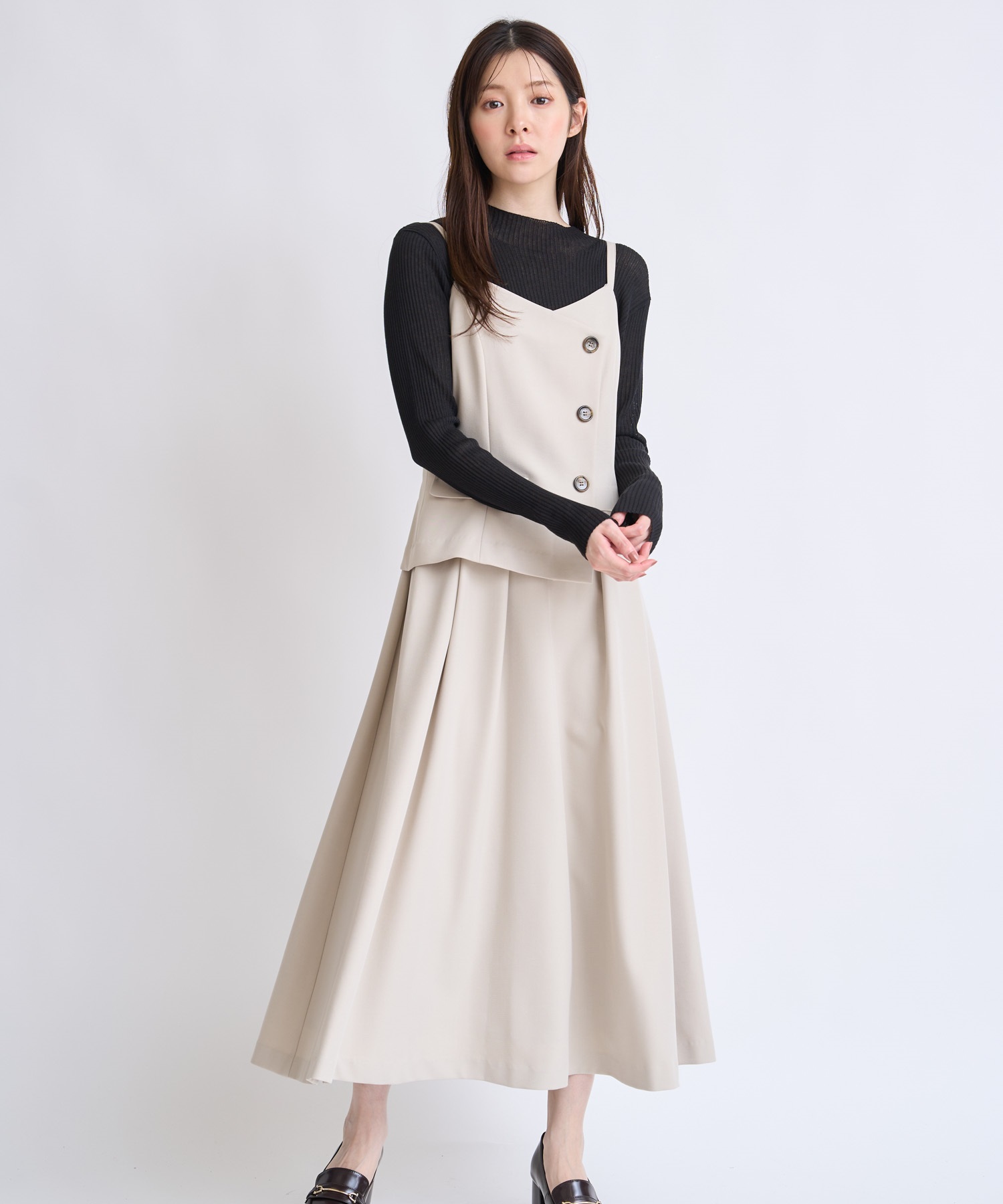 ビスチェライクキャミワンピース(82ベージュ-Ｓ)