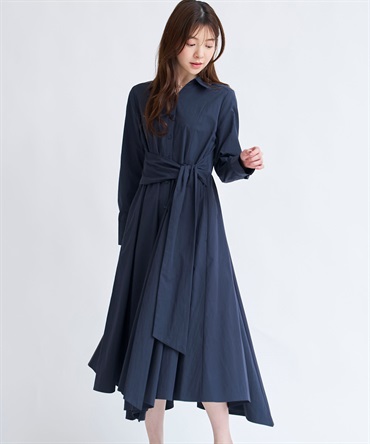 タイプライターシャツワンピース(70ネイビー-Ｍ)