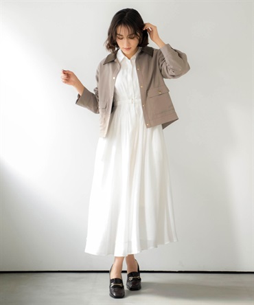 シアーシャツワンピース(01オフホワイト-Ｓ)