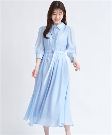 シアーシャツワンピース(72サックス-Ｓ)