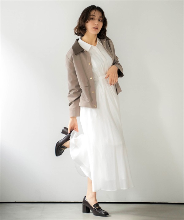 シアーシャツワンピース