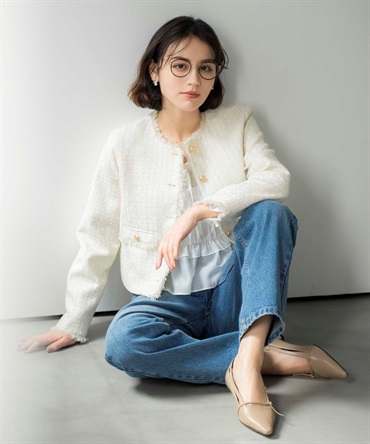 ツイードジャケット(01オフホワイト-Ｍ)