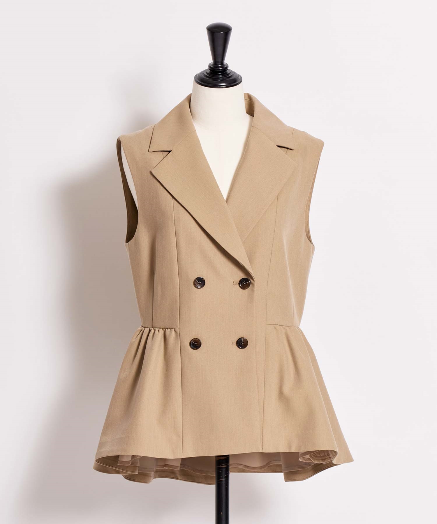 ペプラムダブルジレ(82ベージュ-Ｓ)