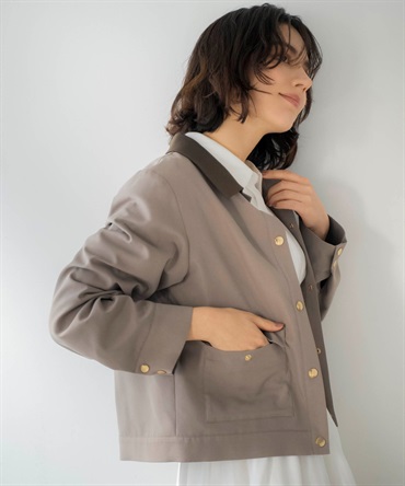 アウトポケットブルゾン(85モカ-Ｓ)