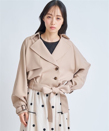 ラグランショートトレンチ(82ベージュ-Ｓ)