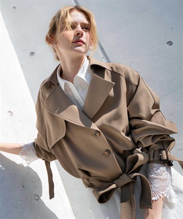 ラグランショートトレンチ(85モカ-Ｍ)