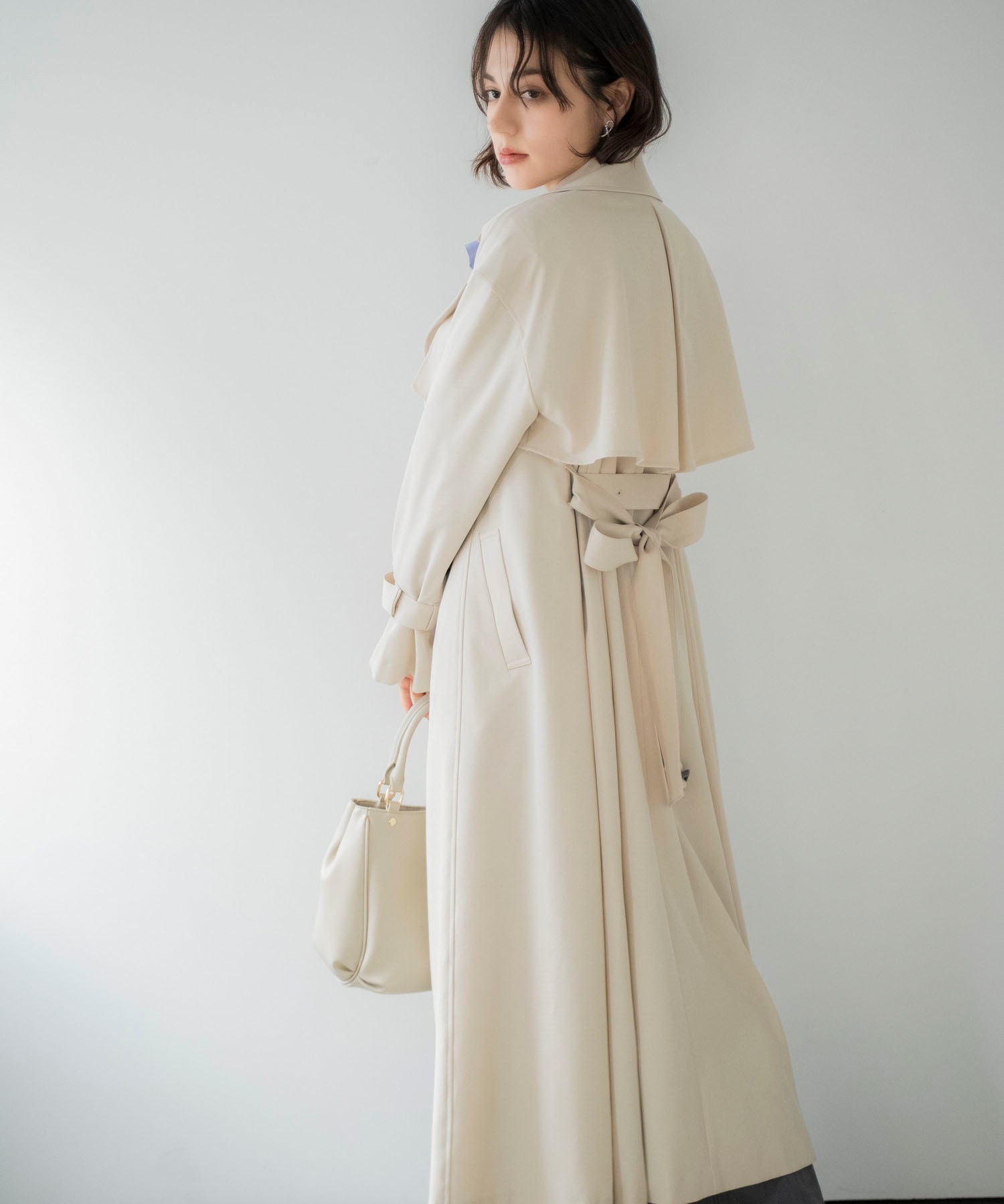 オーバートレンチコート(82ベージュ-Ｓ)