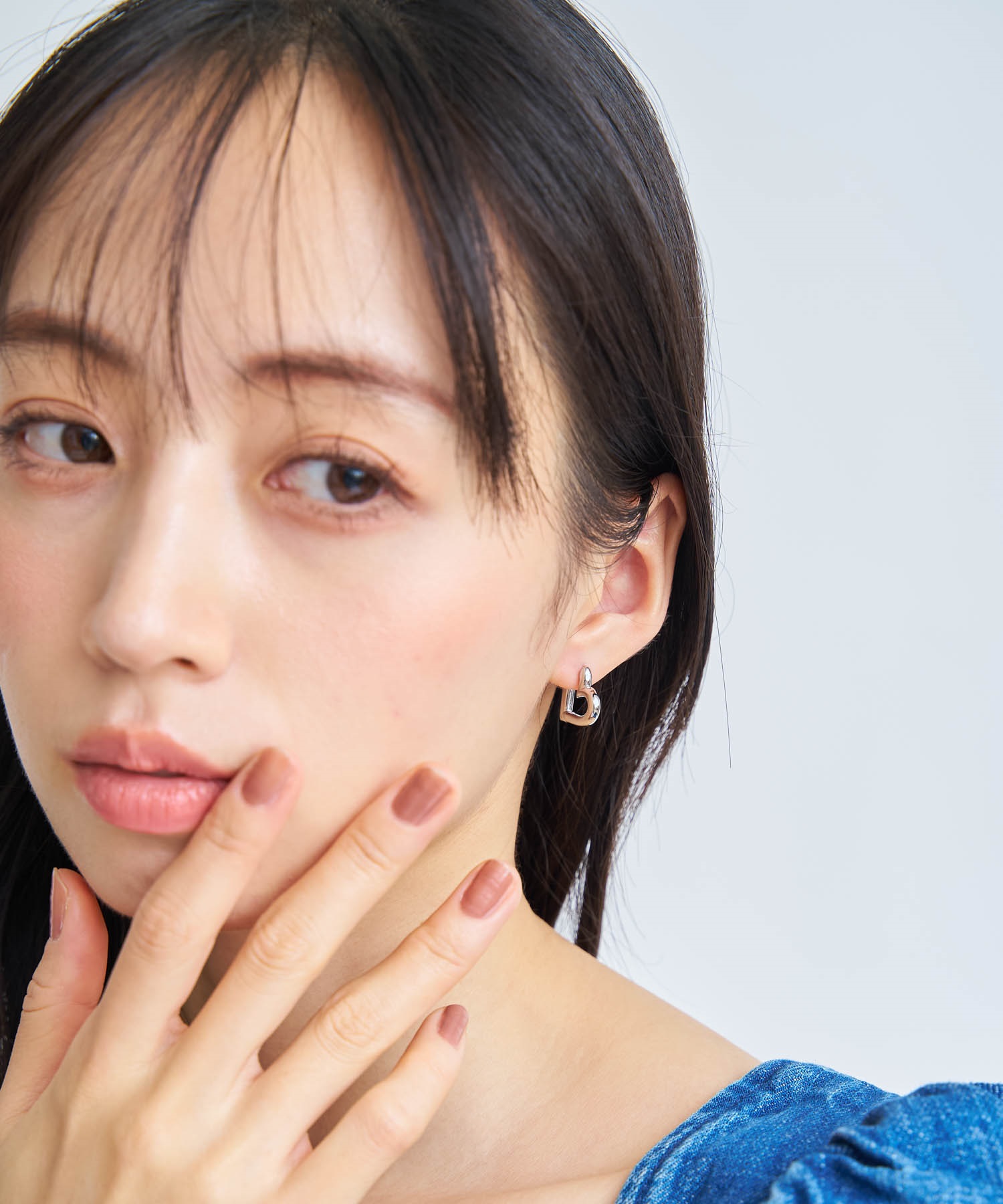 ハートフープピアス(13シルバー-フリー)
