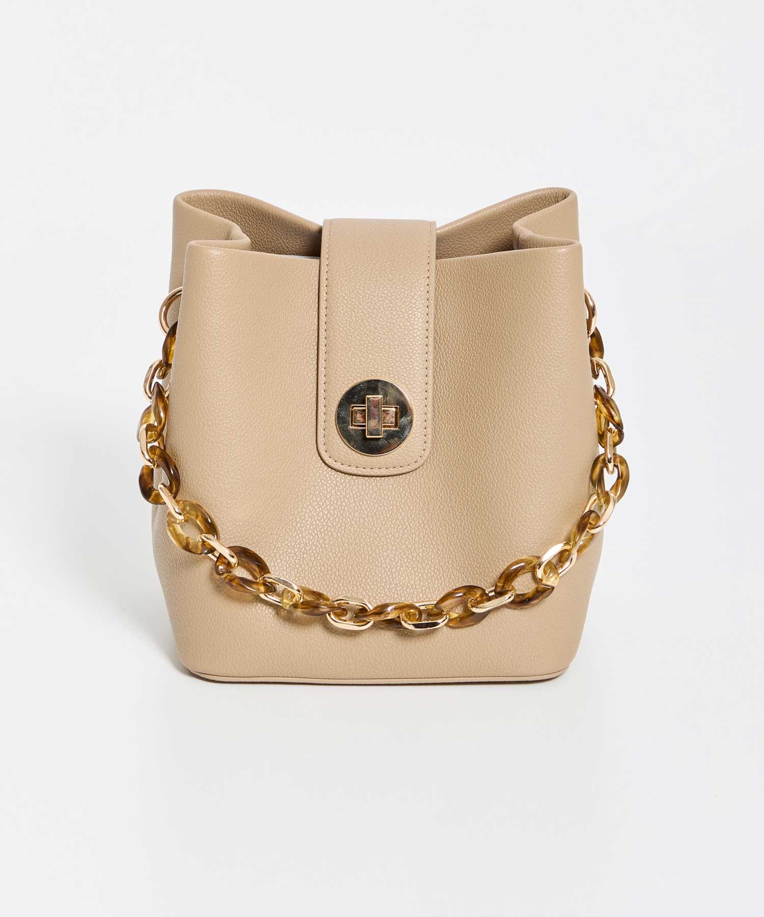 バックルデザインバケツバッグ(83キャメル-フリー)