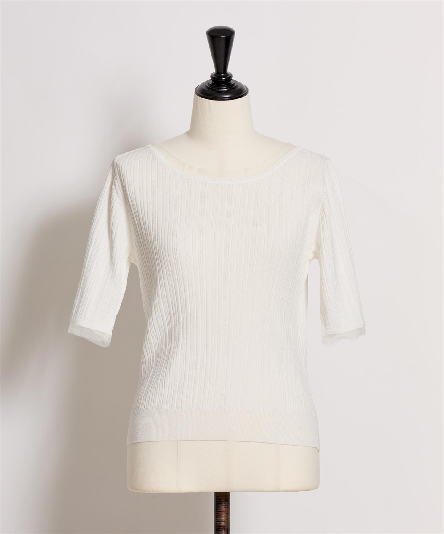 【予約】チュールリブニット(01オフホワイト-フリー-4月下旬ごろのお届け)