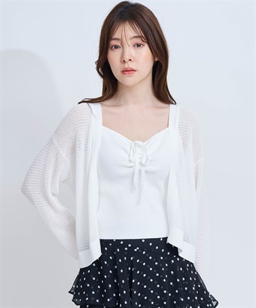 【予約】デザインキャミニットアンサンブル(01オフホワイト-フリー-4月下旬ごろのお届け)