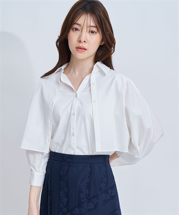 【予約】レイヤードライクシャツ(01オフホワイト-フリー-4月下旬ごろのお届け)