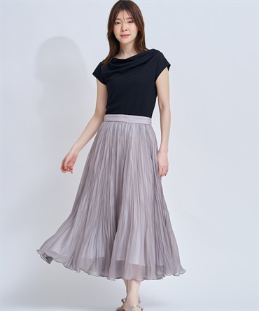 【予約】シアーランダムプリーツスカート(85モカ-Ｍ-4月下旬ごろのお届け)