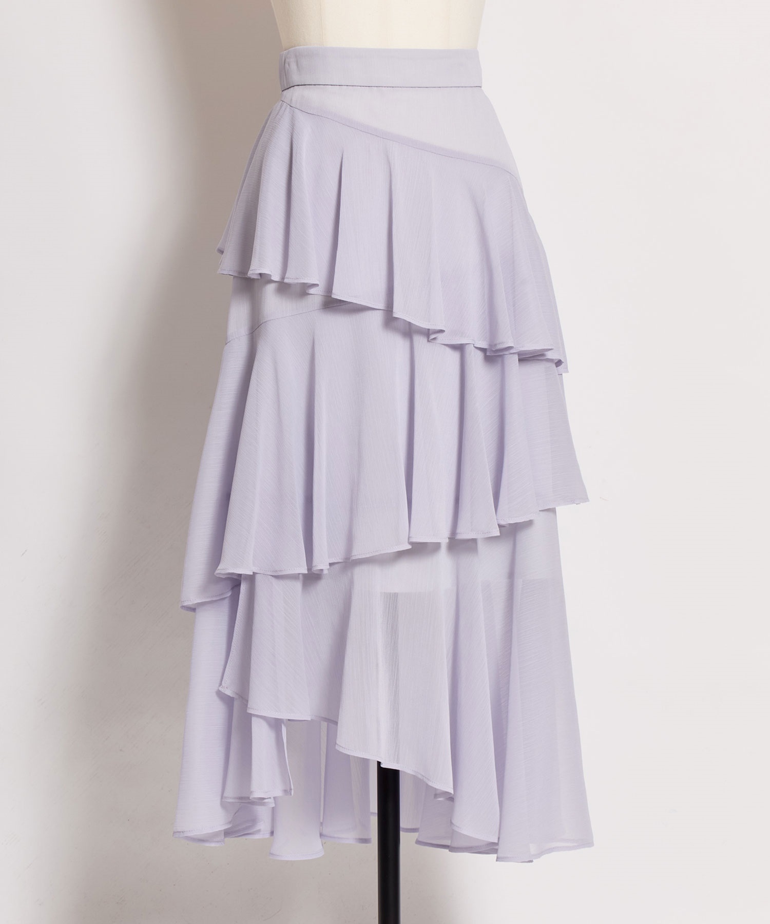 【予約】フリルティアードスカート(72サックス-Ｓ-4月下旬ごろのお届け)