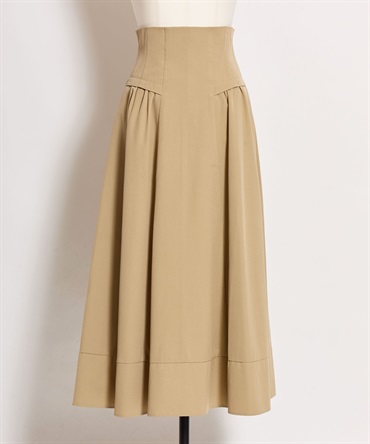 【予約】ハイウエストデザインスカート(82ベージュ-フリー-4月下旬ごろのお届け)