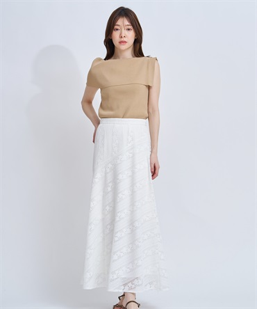 【予約】【SSサイズあり】パネルレーススカート(01オフホワイト-Ｓ-4月下旬ごろのお届け)