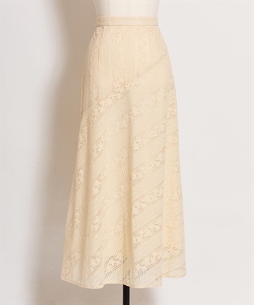 【予約】【SSサイズあり】パネルレーススカート(51イエロー-Ｍ-4月下旬ごろのお届け)