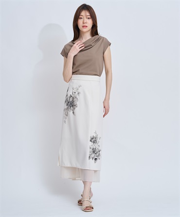 【予約】パネルプリントレイヤードスカート