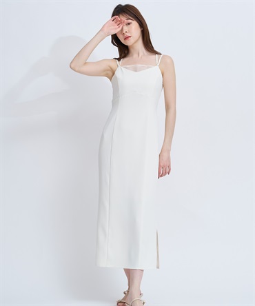 【予約】シアーレイヤーキャミワンピース(01オフホワイト-Ｓ-4月下旬ごろのお届け)