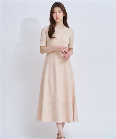 【予約】レース編みニットワンピース