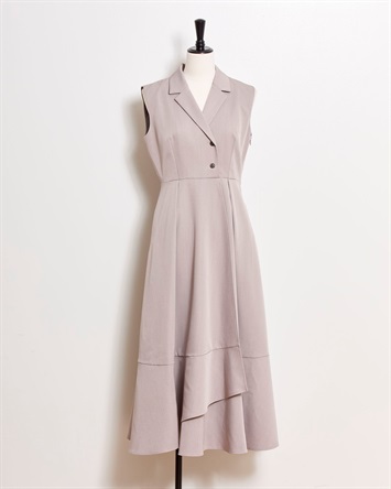 【予約】テーラーカラーノースリワンピース(85モカ-Ｍ-4月下旬ごろのお届け)