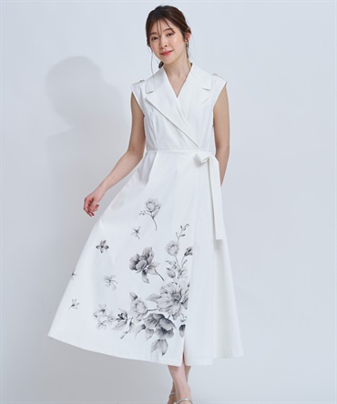 【予約】パネルフラワープリントワンピース