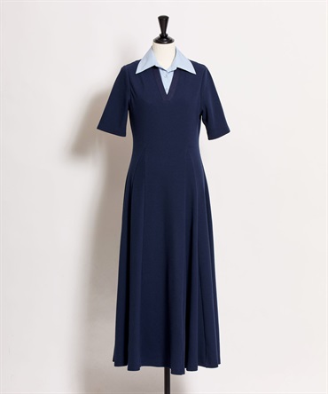【予約】ポロカットソーワンピース(70ネイビー-フリー-4月下旬ごろのお届け)