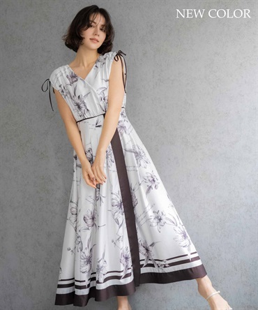 【予約】【新色/SSサイズあり】スカーフプリントワンピース(81チャ-ＳＳ-4月上旬ごろのお届け予定)