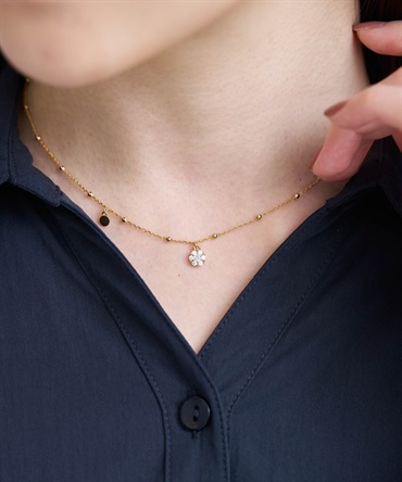 【予約】ステーションチェーンビジューネックレス(50ゴールド-フリー-4月下旬ごろのお届け)