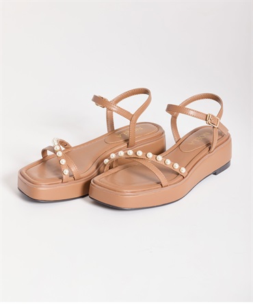 【予約】クロスパールプラットフォームサンダル